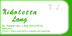 nikoletta lang business card