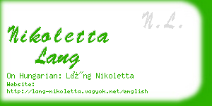 nikoletta lang business card